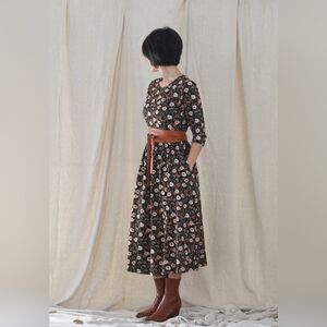 The Dress Lady Cotton Floral Black Dress